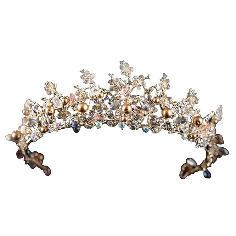 Fashion Ladies Alloy Baroque Crown Tiara
