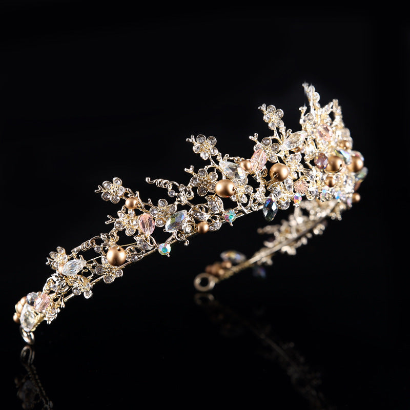 Fashion Ladies Alloy Baroque Crown Tiara