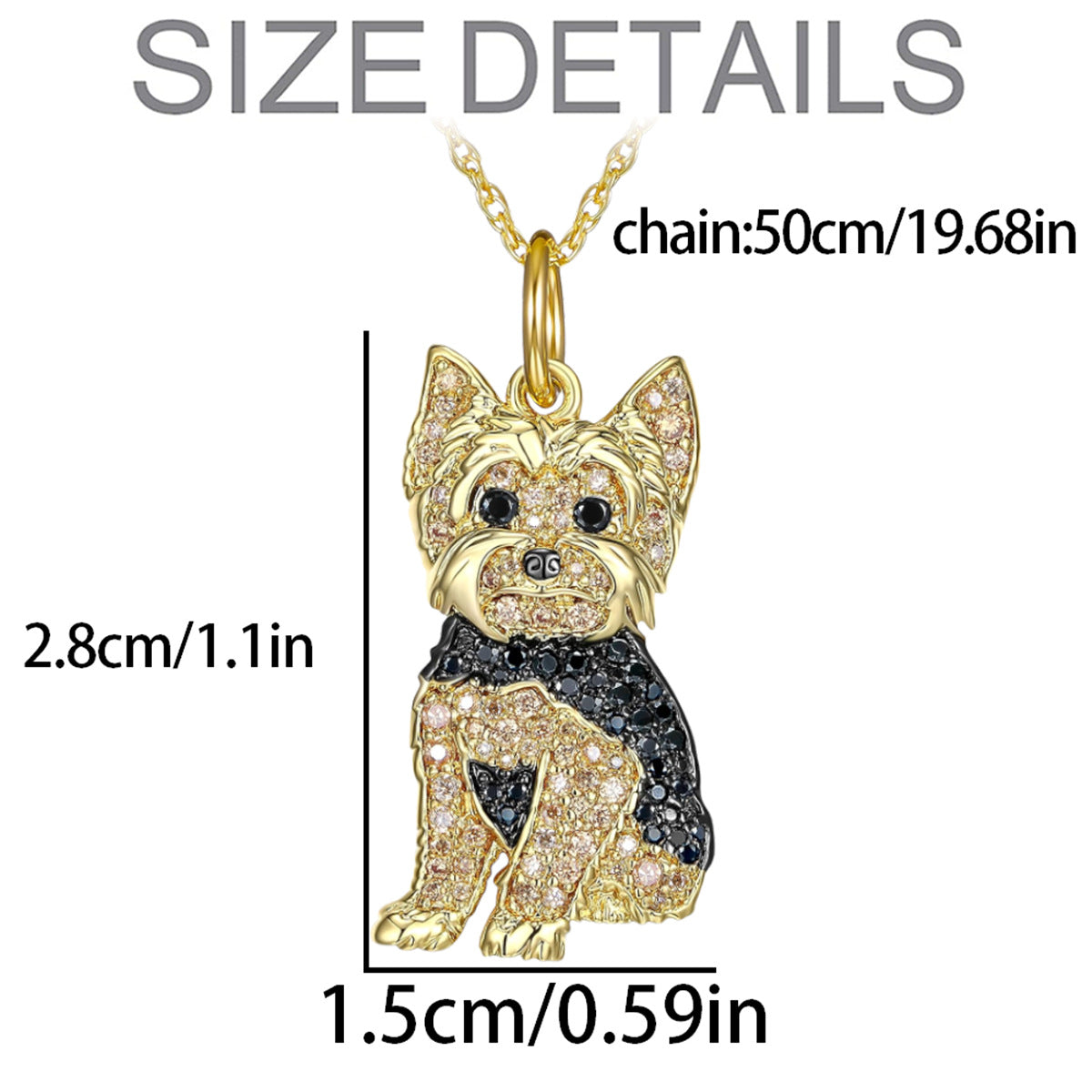 Cute Yorkshire Dog Pendant Zinc Alloy Die Casting Necklace