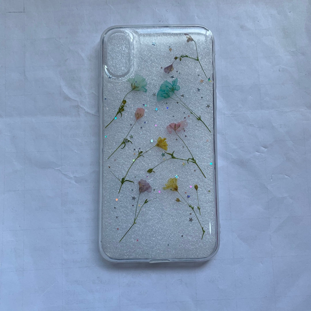 Small floral real flower anti-drop transparent protective cover