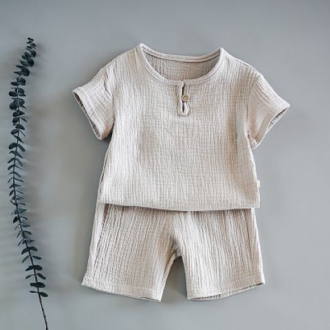 Baby Summer Cotton Soft Set Children Short Sleeve Shorts Two-Piece Set kids clothes Cotton and linen kids clothes boys