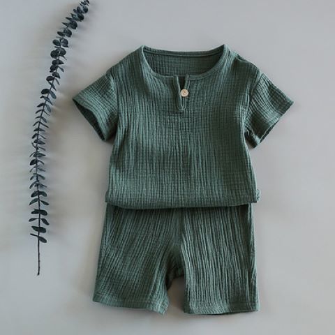 Baby Summer Cotton Soft Set Children Short Sleeve Shorts Two-Piece Set kids clothes Cotton and linen kids clothes boys