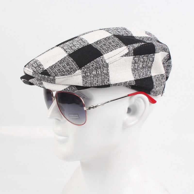 Ladies plaid cloth beret