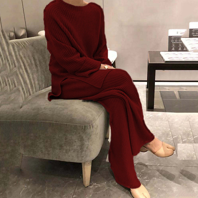 Knit Casual Two-piece Knitted Sweater