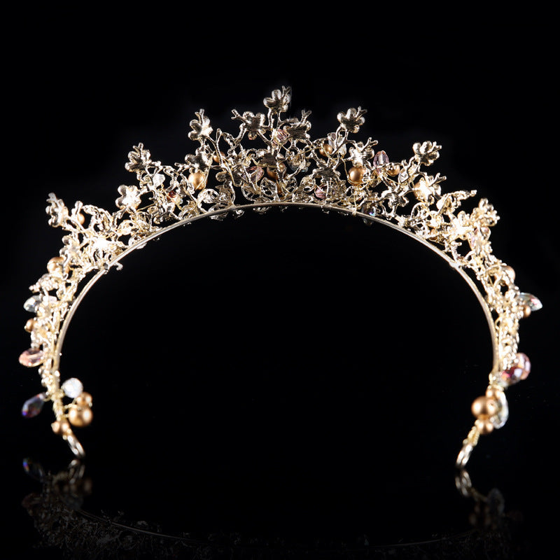 Fashion Ladies Alloy Baroque Crown Tiara