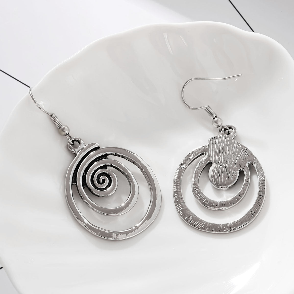 RETRO Geometric Spiral Distressed Earrings Personality
