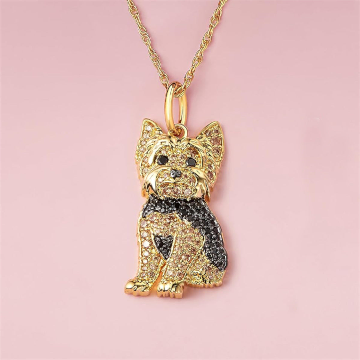 Cute Yorkshire Dog Pendant Zinc Alloy Die Casting Necklace