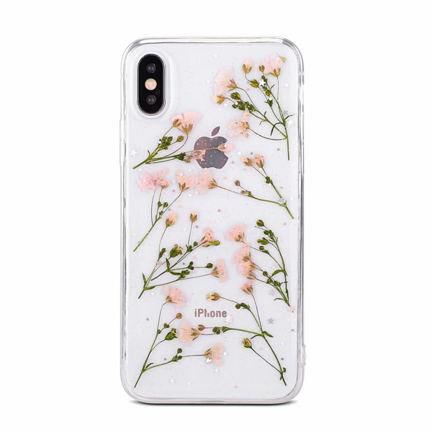 Small floral real flower anti-drop transparent protective cover