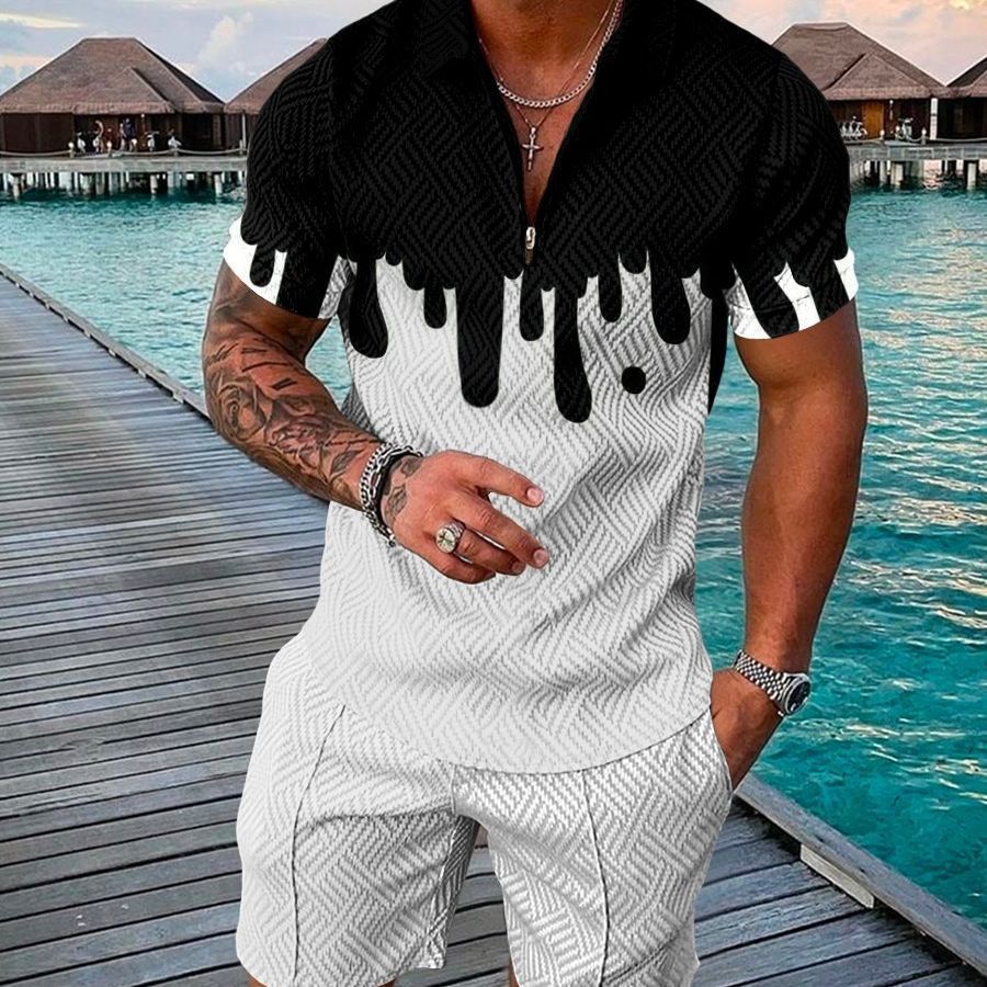 Men's Summer New Polo Shirt Suit Plus Size Fashion