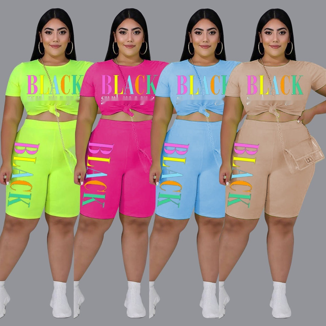 Letter Fashion Casual Plus Size Women's Clothing Suit
