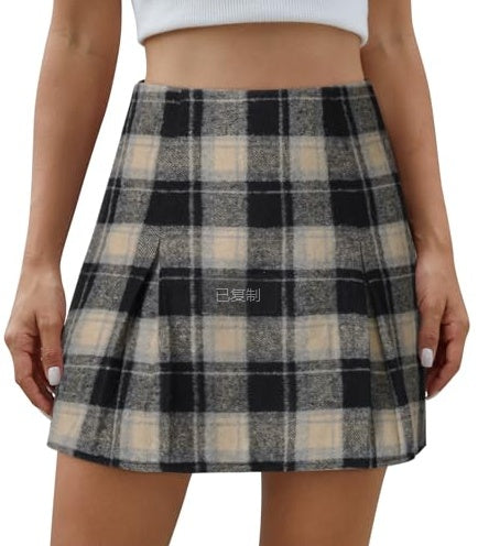 Plaid Pleated Skirt