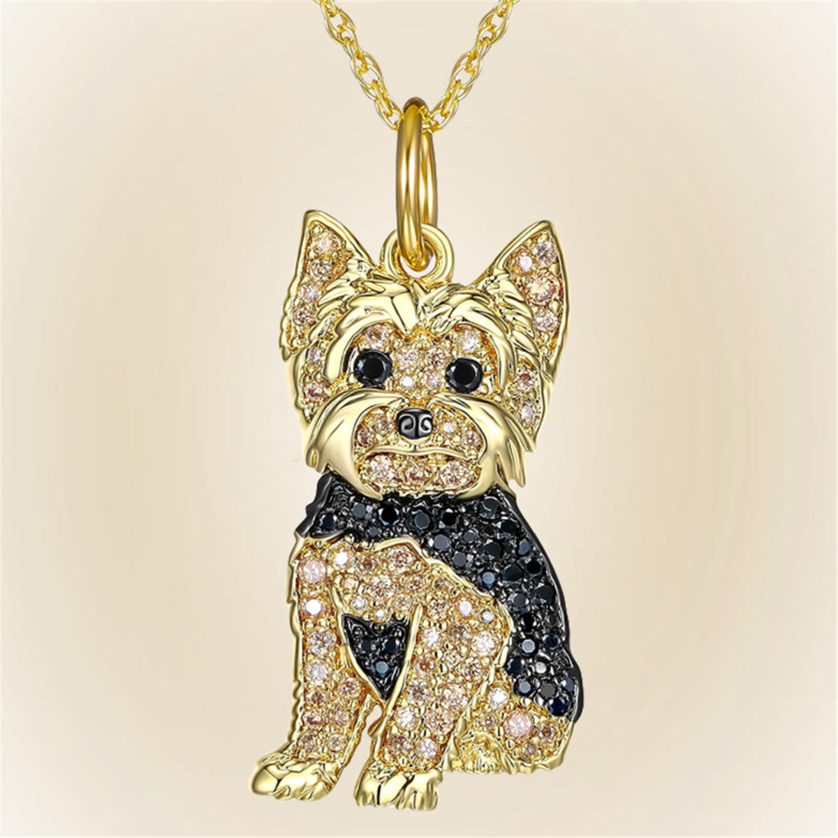 Cute Yorkshire Dog Pendant Zinc Alloy Die Casting Necklace