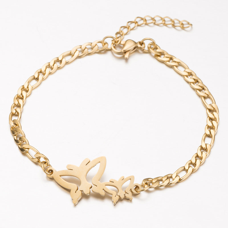 Gold Color Charms Bracelet Femme Stainless Steel Women Jewelry Lucky Origami Elephant Bracelets Friendship Gifts