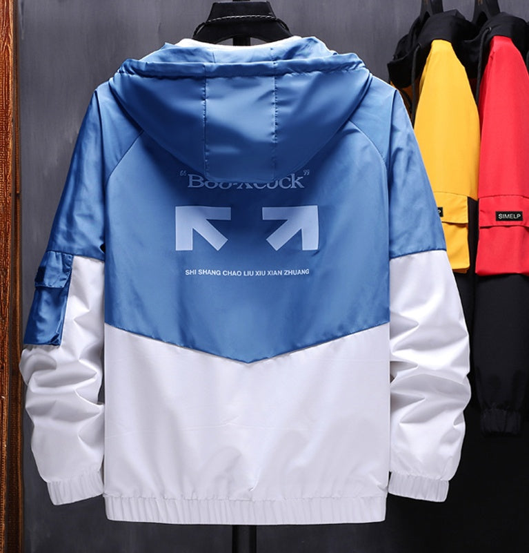 Korean Style Trendy Hooded Mens Spring And Autumn Thin Top