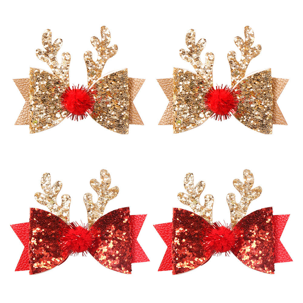 European And American Children Christmas Antlers Barrettes