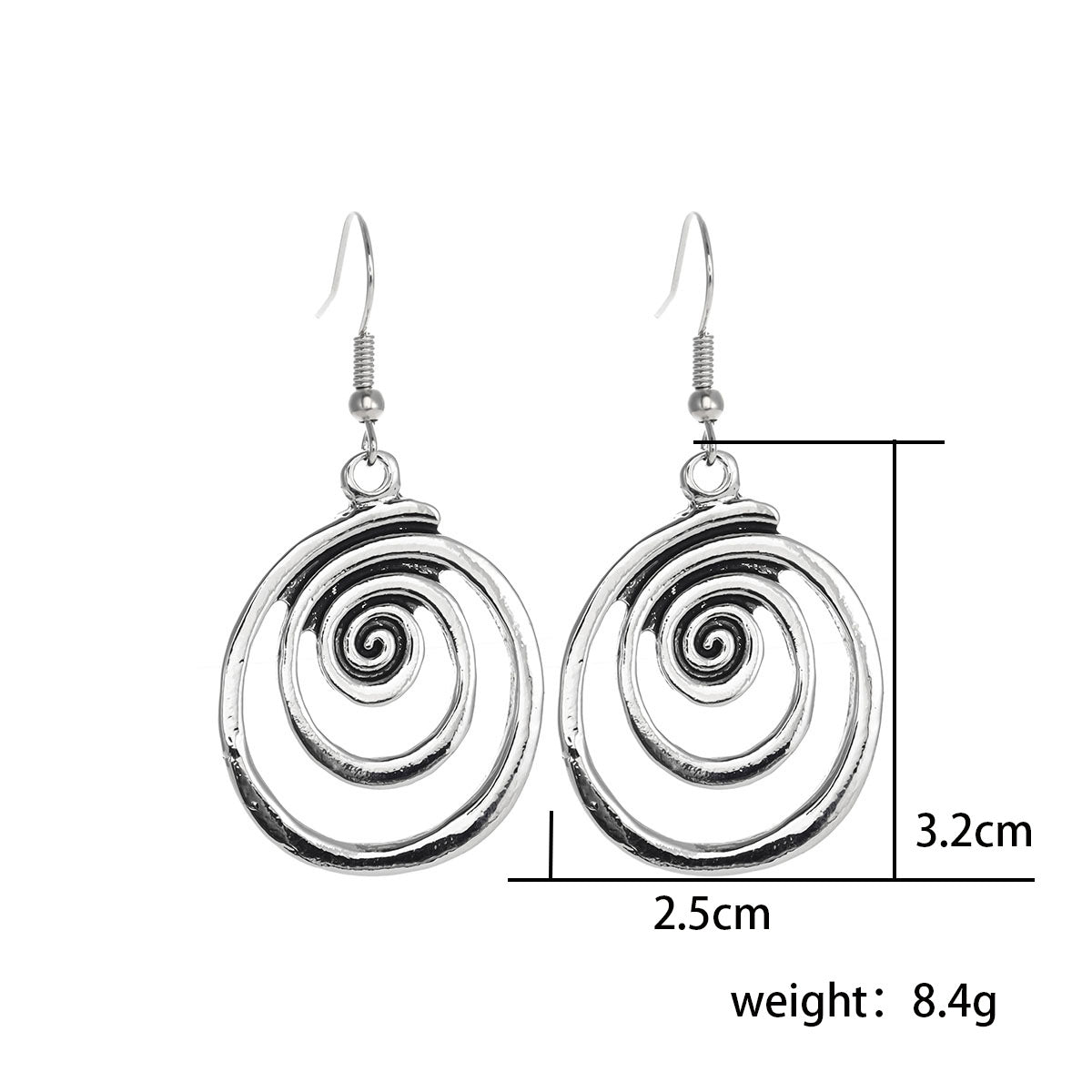 RETRO Geometric Spiral Distressed Earrings Personality