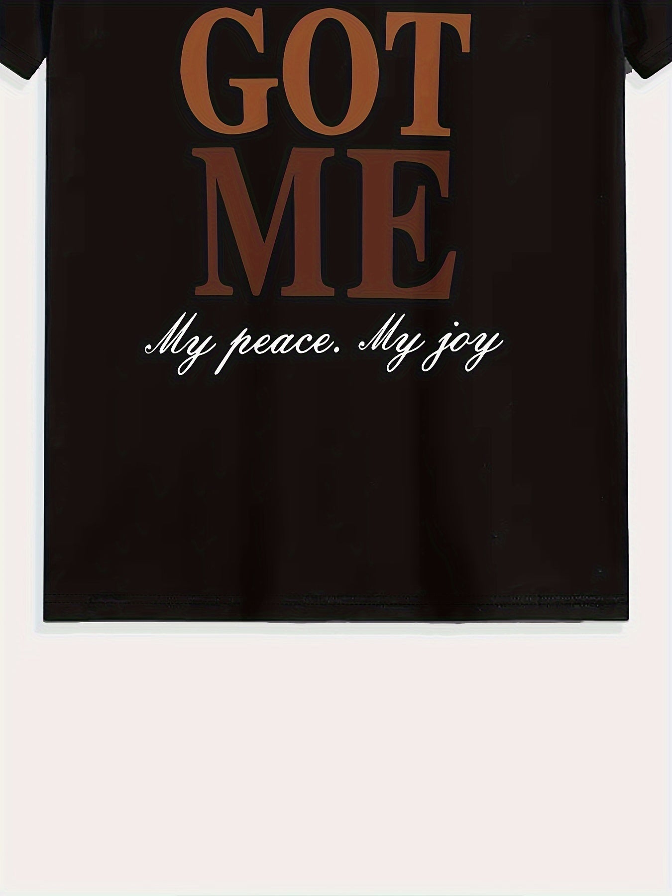Emperor Guards Me, Men's Letter Printed Round Neck Short Sleeved T-shirt, Casual Summer Daily Wear And Vacation Resort T-shirt