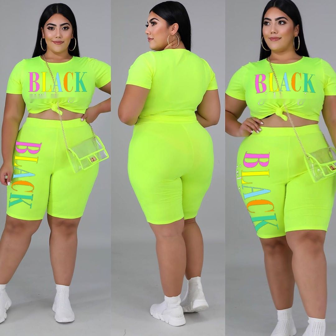 Letter Fashion Casual Plus Size Women's Clothing Suit