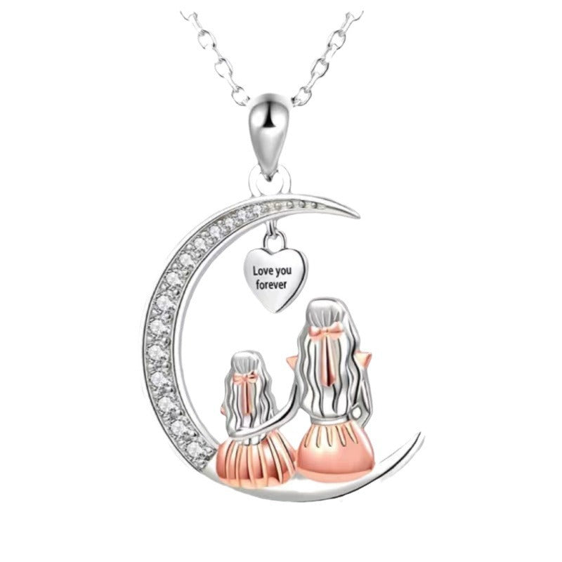 Elegant Pendant Crescent Necklace Simple