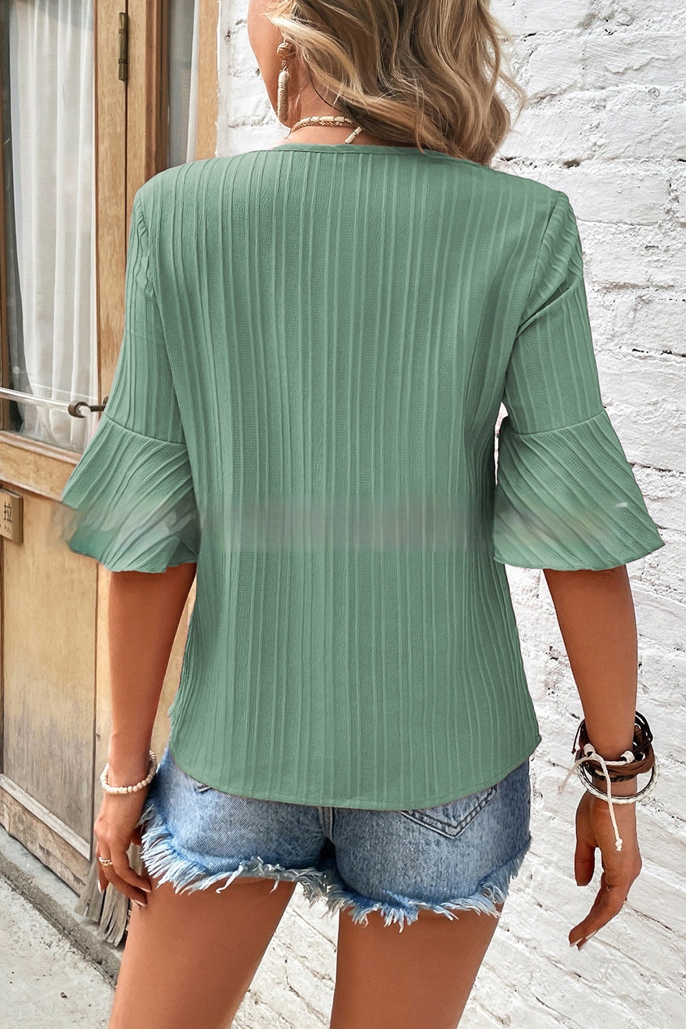 Spring And Autumn V-neck Top