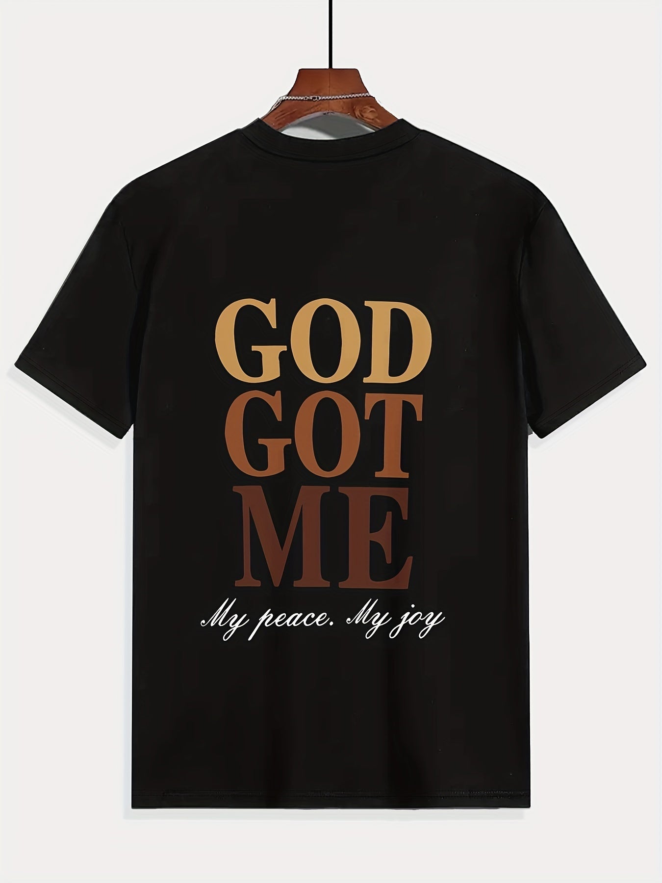 Emperor Guards Me, Men's Letter Printed Round Neck Short Sleeved T-shirt, Casual Summer Daily Wear And Vacation Resort T-shirt