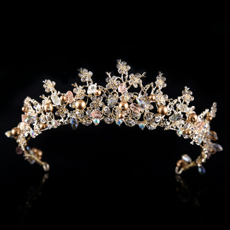 Fashion Ladies Alloy Baroque Crown Tiara