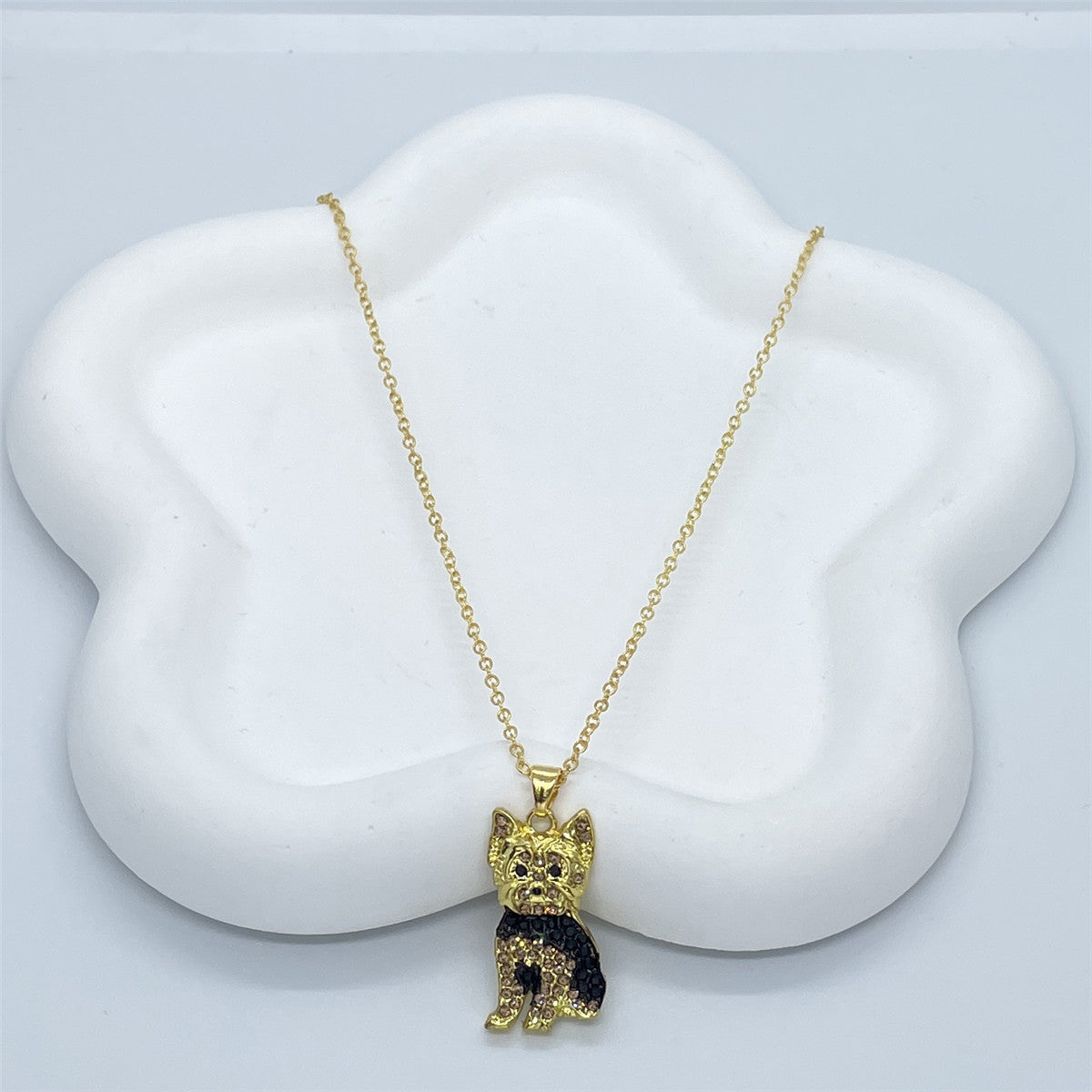 Cute Yorkshire Dog Pendant Zinc Alloy Die Casting Necklace