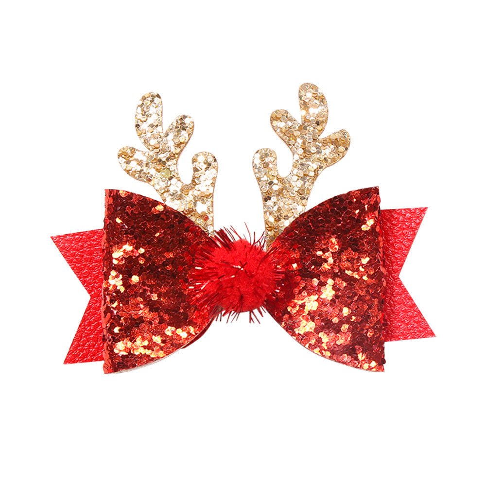 European And American Children Christmas Antlers Barrettes