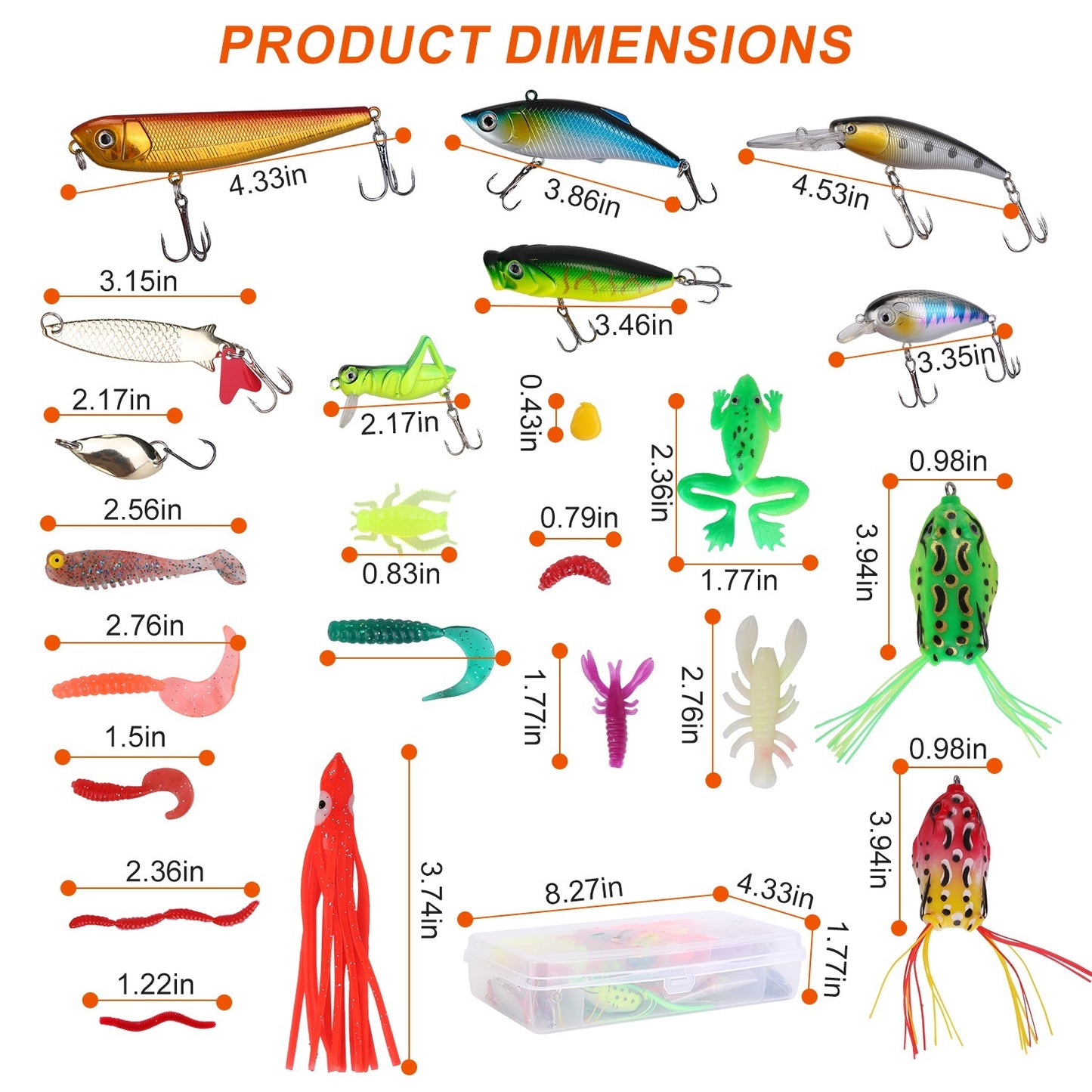 375Pcs Fishing Baits And Tackle Box Saltwater Freshwater Fishing Lures Kit Lifelike Popper Crankbaits Crickets Frogs Spoon Lures Maggots
