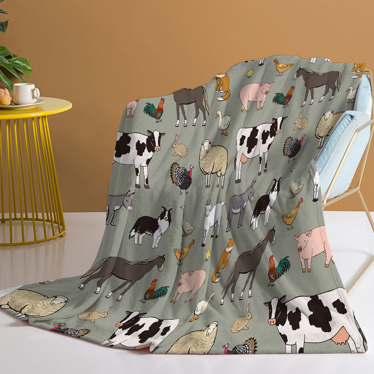 Various Animals Blanket Soft Pig Horse Durable Comfortable Blanket Women Birthday Gift Home Decoration Sofa Couch Office Bed Camping Travel  75x100cm 130x150cm 150x200cm