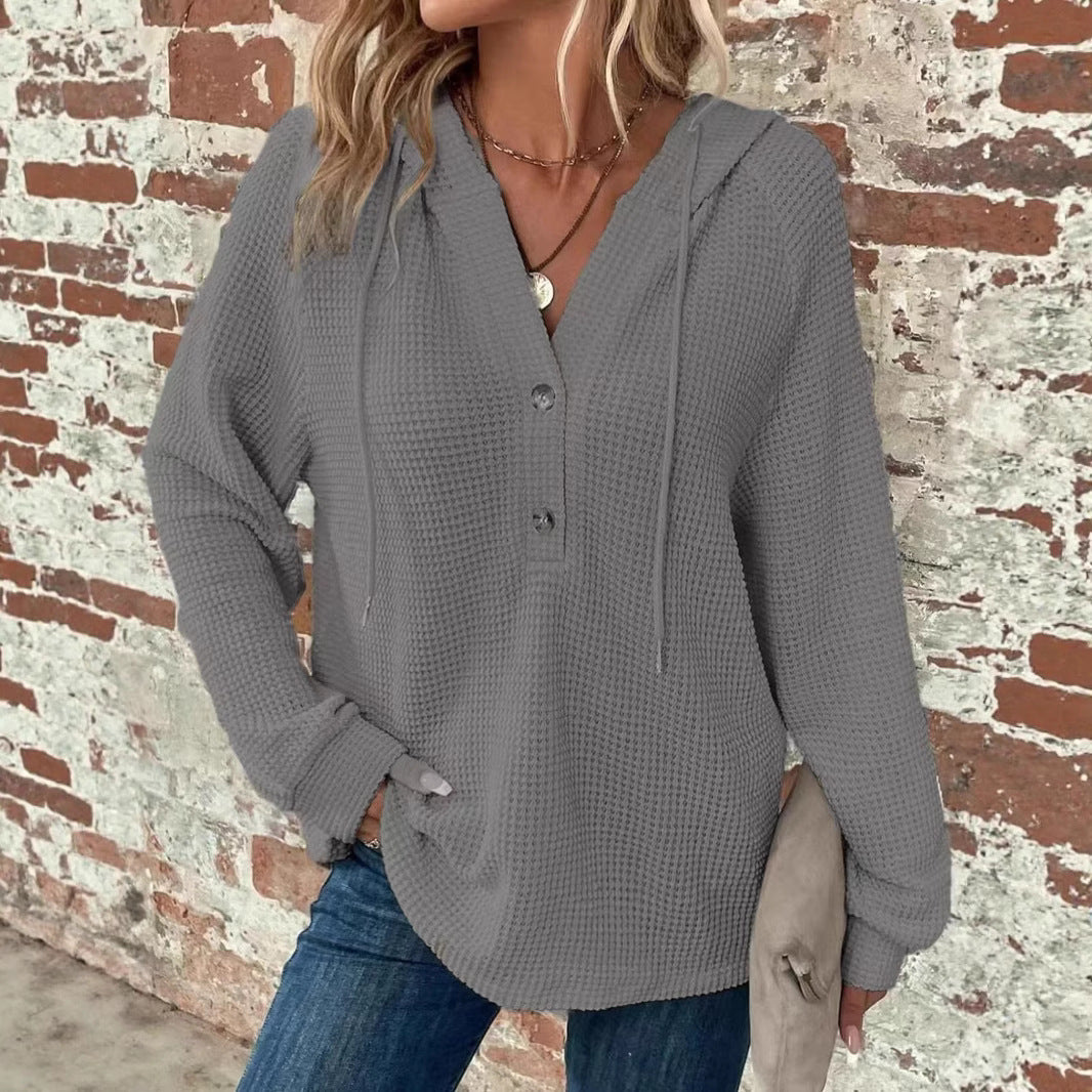V-neck Long Sleeve Pullover Leisure Sports Sweater