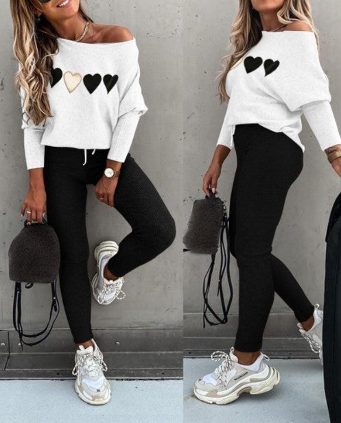 Solid Casual Lace Up Slant Shoulder Sports Pants Long Suit