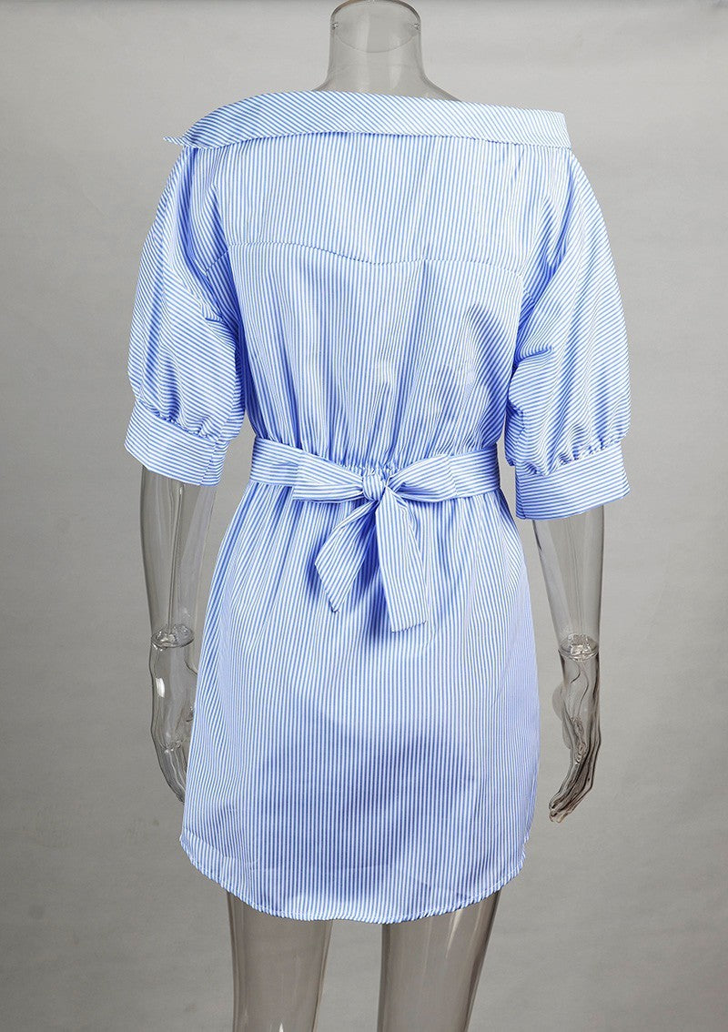 Summer Sexy Dress Women Shoulder Dresses Striped dress