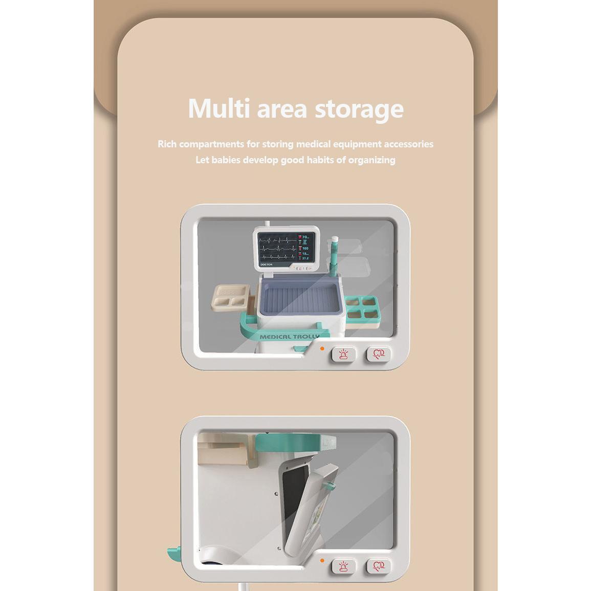 Medical Equipment Treatment Bed X-ray Screen ECG Combination Set With Light And Sound
