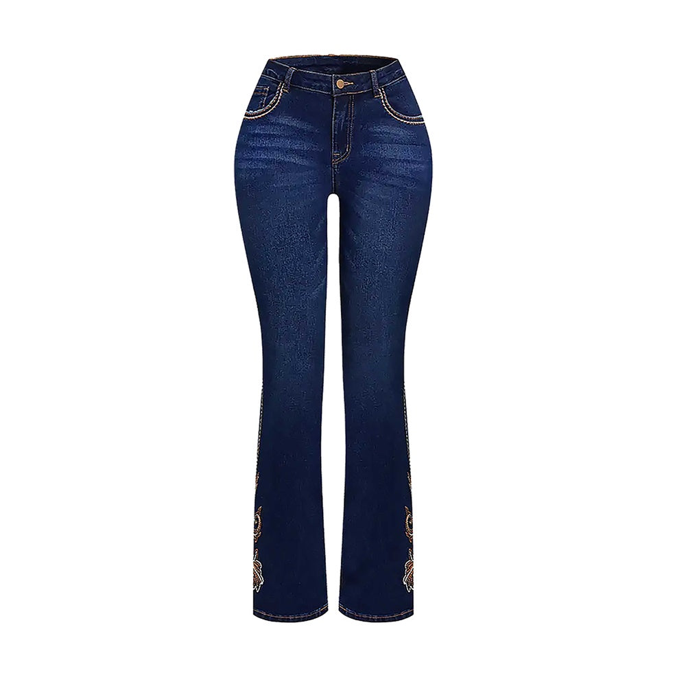 Sculpt Your Curves With Our Butt-Lifting Bootcut Jeans Our Mid-Rise Bootcut Features Intricate Statement Embroidery Down The Leg And On The Pockets. Perfect Vaquera Vibe Forbidden Platform - Temu