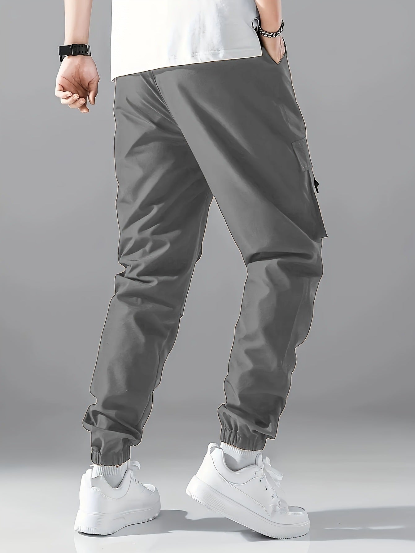 Straight Ankle Tied Wear-resistant Overalls Casual Pants
