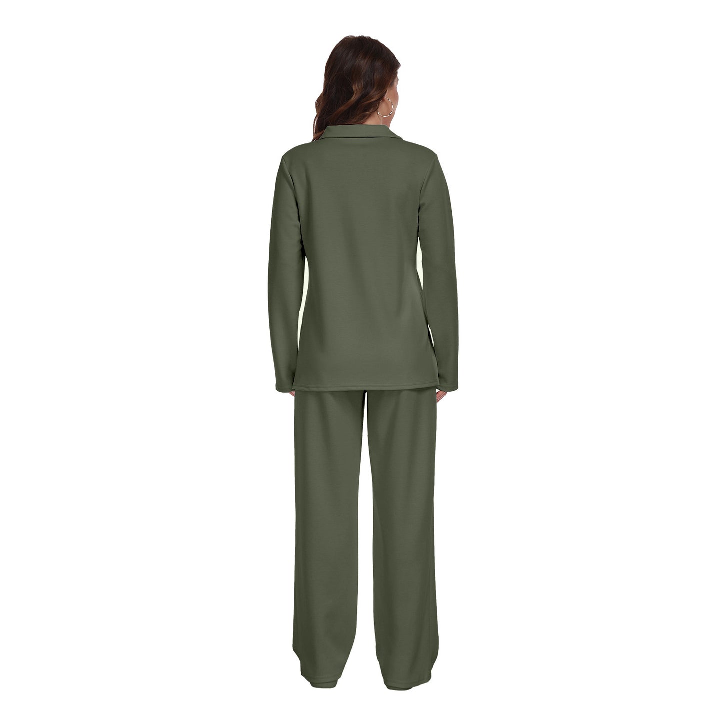 RONGTAI 2 Piece Outfits Sweatsuit For Women Casual Long Sleeve V Neck Pullover Tracksuit Solid Soft Comfy Tracksuits Set