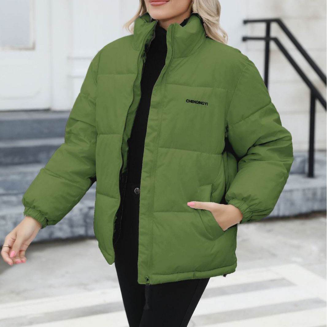 Winter Coat Women Casual Windproof Down Cotton Coat Warm Thickened Jacket Solid Outwear All-match Loose Tops Clothing