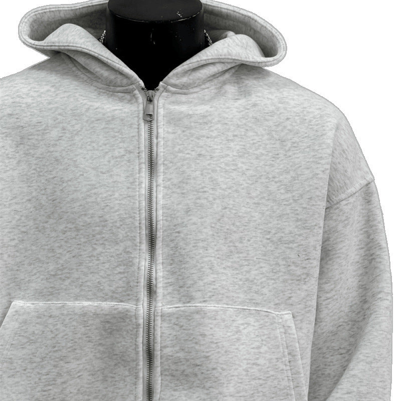 Back Schoolbag Design Men's Coat Flower Gray