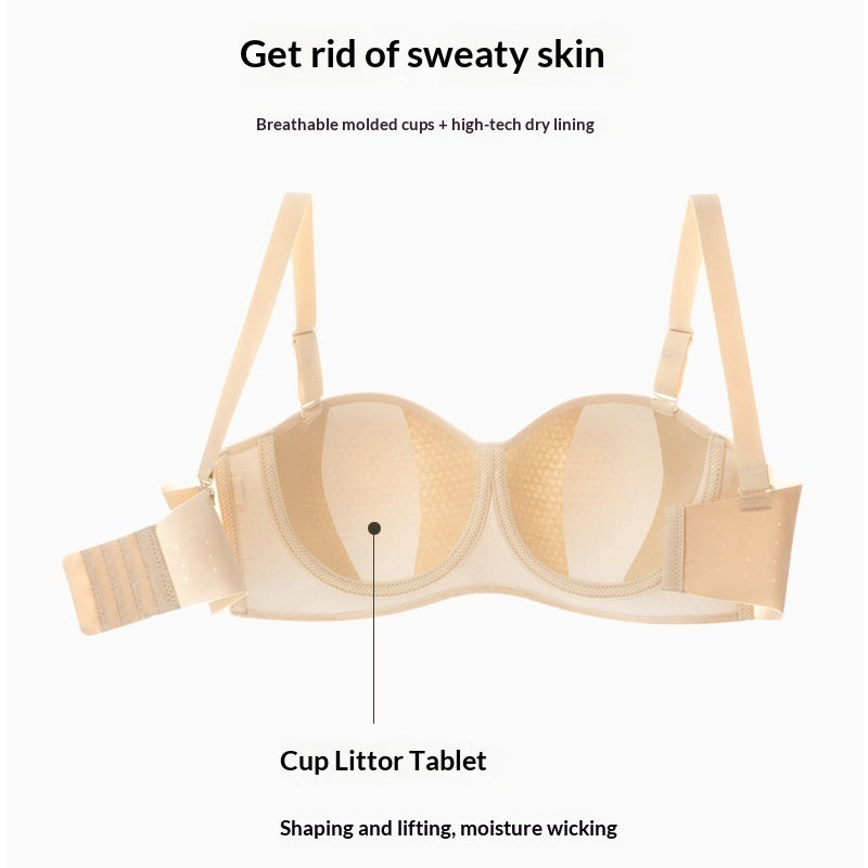 Plus-size Breathable Strapless Womens Bra