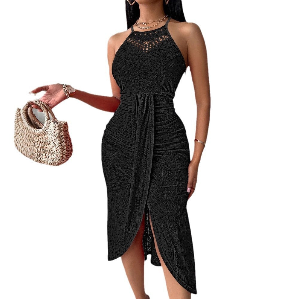 Hip Hop Style Street Hipster Skirt Halter Sleeveless Asymmetric Skirt