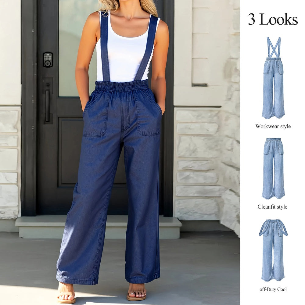 Women's High-Waist Jeans, Convertible Wide-Leg Full-Length Jeans With 3-in-1 Adjustable Hem, Tencel Lyocell For Summer. Forbidden Platform - Temu