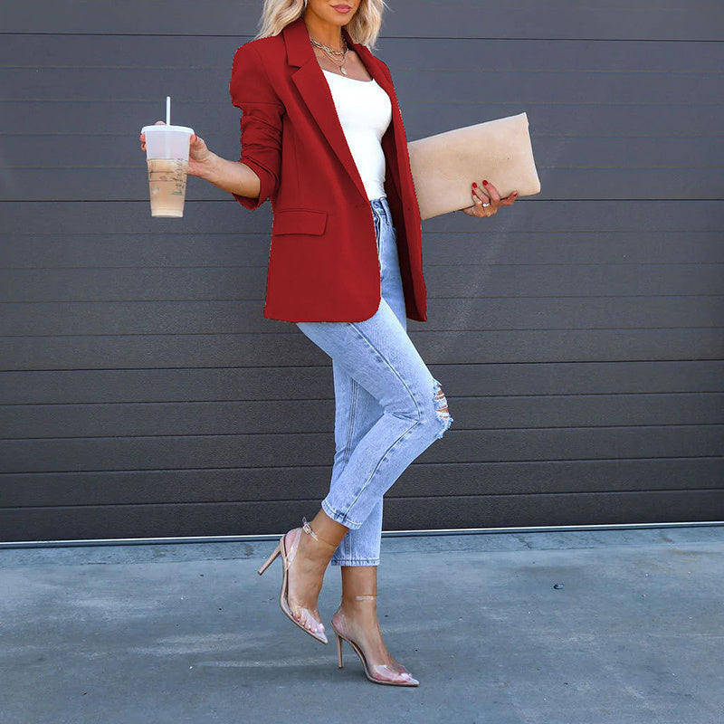 Womens Casual Blazers Open Front Long Sleeve Work Office Suit Jackets Blazer