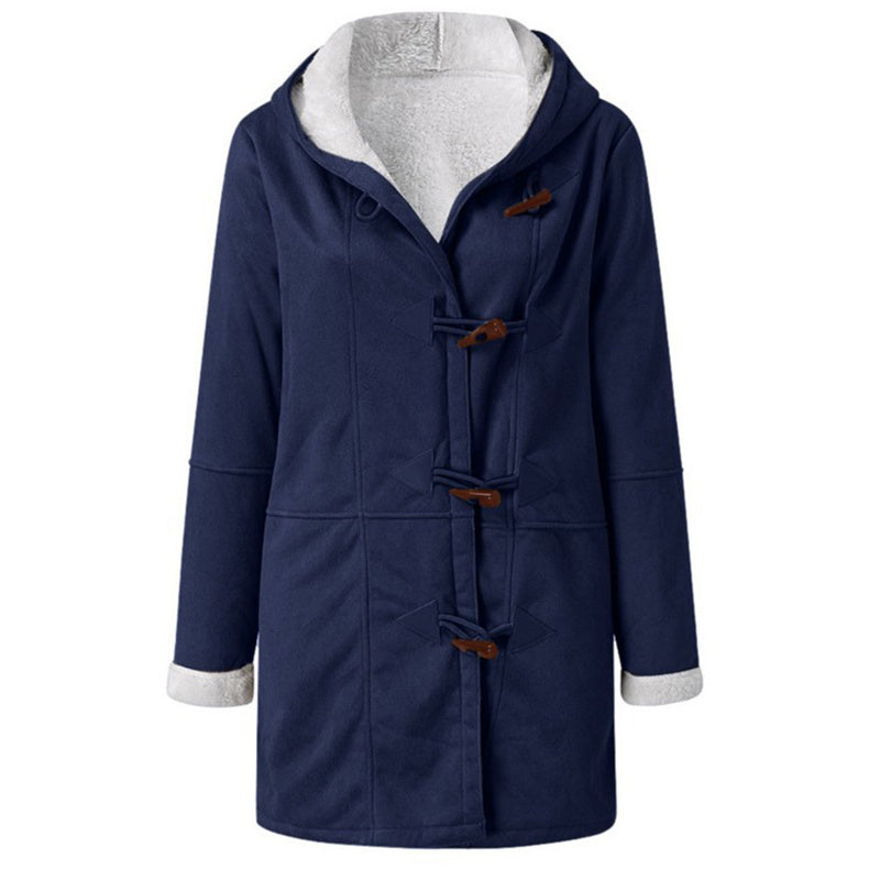 Winter Jackets For Women Sherpa Lined Jacket Women Duffle Toggle Coat Hooded Fleece Jacket