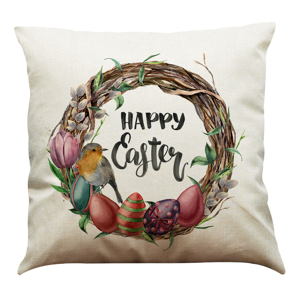 Easter Bunny Cotton And Linen Pillowcase