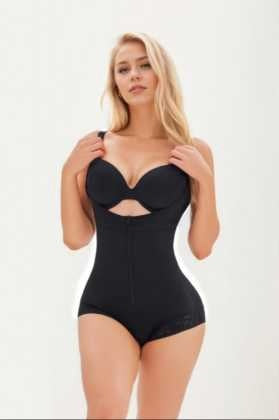 Women's Fajas Colombianas Shapewear For Women Postpartum Tummy Control Bodysuit Full Body Shaper For Women Body Butt Lifter Panties Zipper Straps Thong Bodysuit