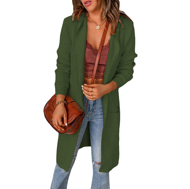 European And American Knitted Cardigan Women's Sweater Fashion Hoodie