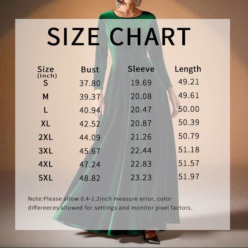 Women's Elegant Velvet Pleated Long Sleeve Cocktail Party Formal Wedding Guest A-Line Maxi Long Dress