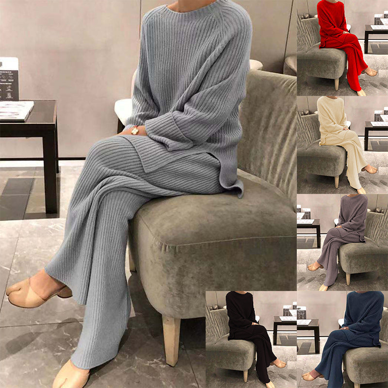 Knit Casual Two-piece Knitted Sweater