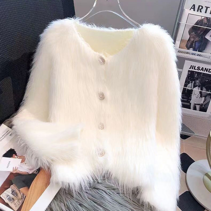 Women's Solid Color Elegant Long Sleeve Faux Knit Cardigan - Open Front Sweater For Fall&Winter